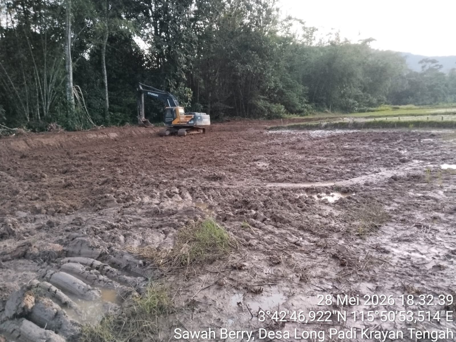 PROGRAM KEGIATAN PERCETAKAN SAWAH MENGGUNAKAN ALAT BERAT DESA LONG PADI